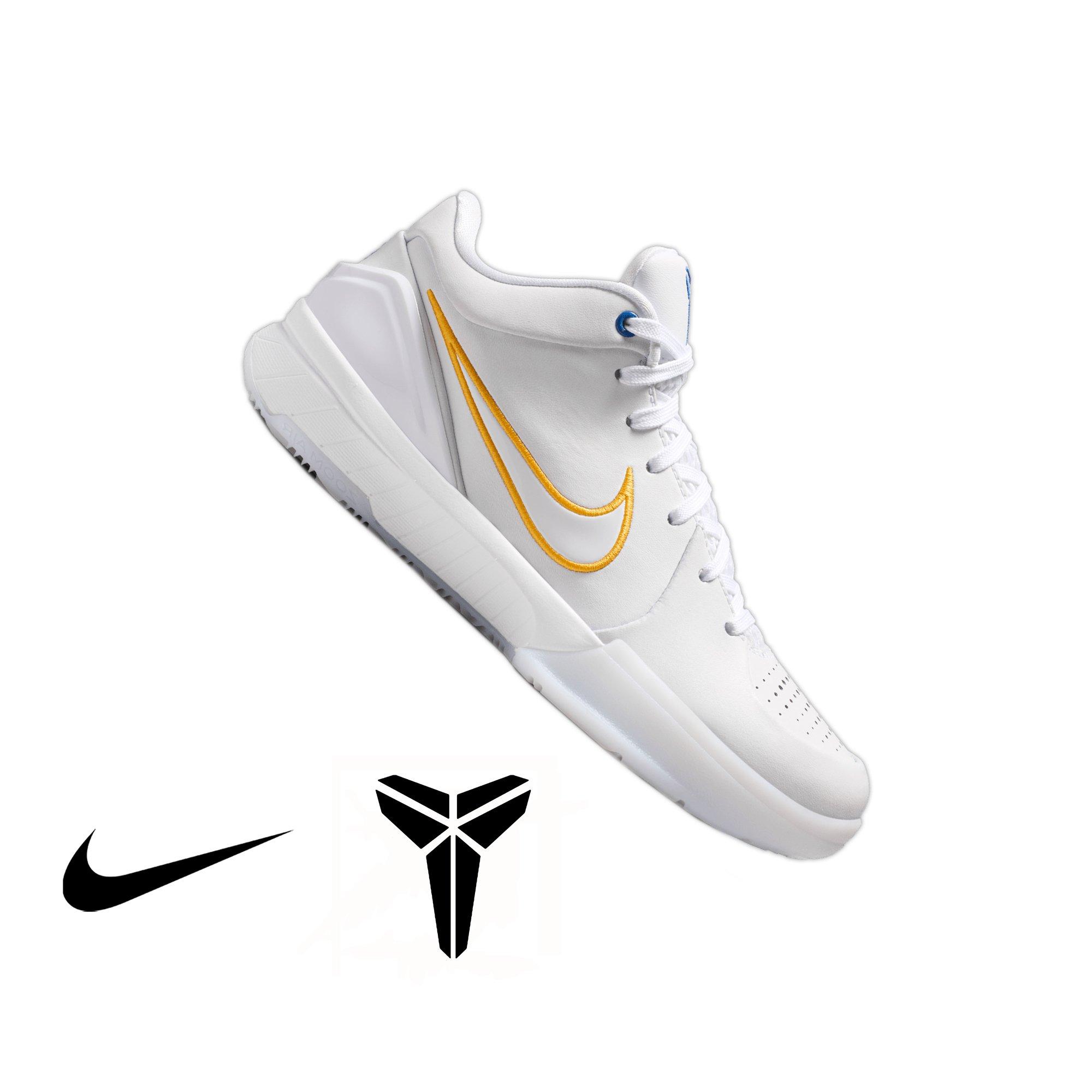 Nike Kobe IV Draft Pack "White" Grade School Kids' Basketball Shoe - WHITE